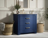 Elegant Furniture and Lighting Knox 36 Inch Single Bathroom Vanity In Blue (VF10236BL)