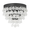 Calypso 3 Light Crystal Teardrop Matte Black Flush Mount (135-MK-FR)