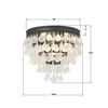 Calypso 3 Light Crystal Teardrop Matte Black Flush Mount (135-MK-FR)