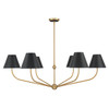 Xavier 6 Light Vibrant Gold + Matte Black Chandelier (XAV-B9319-VG-MK)