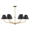 Xavier 6 Light Vibrant Gold + Matte Black Chandelier (XAV-B9316-VG-MK)