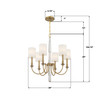 Lloyd 6 Light Aged Brass Chandelier (LLO-486-AG)