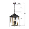 Hawkins 4 Light Matte Black + Textured Gold Outdoor Pendant (HAW-605-MK-TG)