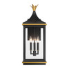 Simpson 3 Light Matte Black + Textured Gold Outdoor Sconce (SIM-803-MK-TG)