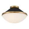 Xander 2 Light Vibrant Gold + Matte Black Flush Mount (XAN-8002-VG-MK)
