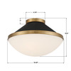 Xander 2 Light Vibrant Gold + Matte Black Flush Mount (XAN-8002-VG-MK)