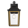 Hawkins 1 Light Matte Black + Textured Gold Outdoor Sconce (HAW-601-MK-TG)