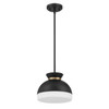 Brian Patrick Flynn Gidget 1 Light Matte Black + Vibrant Gold Mini Pendant (GID-4005-MK-VG)
