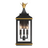 Simpson 3 Light Matte Black + Textured Gold Outdoor Sconce (SIM-801-MK-TG)