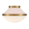 Xander 1 Light Vibrant Gold + Blush Flush Mount (XAN-8001-VG-BH)