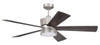 Theiry 52" 5-Blade Ceiling Fan in Brushed Polished Nickel w/ Brushed Nickel/Greywood Blades; Light Kit Included (optional) (TRY52BNK5)