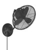 Bellows I 14" 3-Blade Indoor/Outdoor (Damp) Wall Fan in Flat Black w/ Flat Black Blades; Not Light Kit Adaptable (BW116FB3)