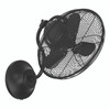 Bellows I 14" 3-Blade Hard-wired Indoor/Outdoor (Damp) Wall Fan in Flat Black w/ Flat Black Blades; Not Light Kit Adaptable (BW116FB3-HW)