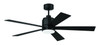 McCoy 52" 5-Blade Ceiling Fan in Flat Black w/ Flat Black Blades; Light Kit Included (optional) (MCY52FB5)