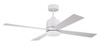 McCoy 52" 4-Blade Ceiling Fan in White w/ White Blades; Light Kit Included (optional) (MCY52W4)