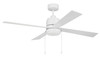 McCoy 52" 4-Blade Ceiling Fan w/ Pull Chain in White w/ White Blades; Integrated Light Kit (MCY52W4-PC)