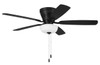 Wheeler 52" 5-Blade 2-Light Bowl Ceiling Fan in Flat Black w/ Flat Black/Greywood Blades; Light Kit Included (optional) (WHL52FB5C1)