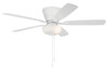 Wheeler 52" 5-Blade 2-Light Bowl Ceiling Fan in White w/ White/Washed Oak Blades; Light Kit Included (optional) (WHL52W5C1)