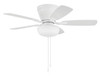 Wheeler 42" 5-Blade 2-Light Bowl Ceiling Fan in White w/ White/Washed Oak Blades; Light Kit Included (optional) (WHL42W5C1)