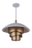 19 Diameter Sculptural Statement Dome Pendant with Perforated Metal Shades in Matte White/Matte Gold (P1010MWWMG-LED)