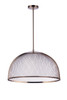 24.25 Diameter Sculptural Statement Metal Mesh Dome Pendant in Satin Brass (P1005SB-LED)