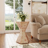 Butler Specialty Company Billie 20 in. W Hourglass Hexagon Shaped Burl Wood Side Table, Light Brown (5788443)
