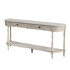 Danielle 65 in W Rectangular Wood 2 Drawer Console Table with Lower Open Shelf, Gray (5691329)