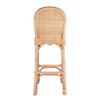 Flora 30 in Seat Height Rattan Scalloped Edge Bar Stool with Back, Light Brown (9763404)