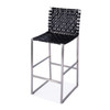 Urban 30 in Seat Height Rectangular Woven Leather Bar Stool with Back, Black (5445034)