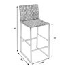 Urban 30 in Seat Height Rectangular Woven Leather Bar Stool with Back, White (5445411)