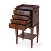 Butler Specialty Company Hardwick 18 in. W Rectangular Wood 4 Drawer Traditional Accent Chest with Lower Open Shelf, Medium Brown (1334101)