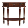 Butler Specialty Company Mozart 31.5 in. W Demilune Wood 1 Drawer Console Table with Open Lower Shelf, Dark Brown (0667024)