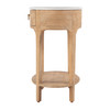 Ellen 1825 in W Oval Marble and Wood 1 Drawer Nightstand, Natural (5626312)
