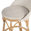 Tobias 245 in Seat Height Outdoor Rattan and Metal Low Back Counter Stool, Beige and White (5649433)