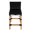 Serienna 245 in Seat Height Rectangular  Rattan Low Back Counter Stool, Black (5585425)
