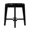 Dryden 18 in Seat Height Round Cane and Wood Backless Stool, Black, Natural (5860140)