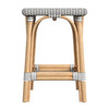 Riviera 24 in Seat Height Square Rattan Backless Counter Stool, Gray and White (5757266)