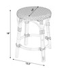 Tobias 18 in Seat Height Round Rattan Dining Stool, White (5745304)