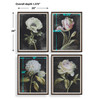 Florals On Black Framed Prints Set/4 (32426)