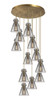 Newton Cone - 12 Light - 27 inch - Brushed Brass - Multi Pendant (126-410-1PS-BB-G411-8SM)