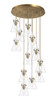 Newton Cone - 12 Light - 27 inch - Brushed Brass - Multi Pendant (126-410-1PS-BB-G411-8CL)