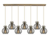 Newton Sphere - 7 Light - 52 inch - Brushed Brass - Cord hung - Linear Pendant (127-410-1PS-BB-G410-8SM)