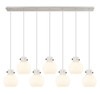 Newton Sphere - 7 Light - 52 inch - Polished Nickel - Cord hung - Linear Pendant (127-410-1PS-PN-G410-8WH)