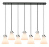 Newton Cone - 7 Light - 52 inch - Matte Black - Linear Pendant (127-410-1PS-BK-G411-8WH)