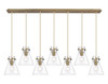 Newton Cone - 7 Light - 52 inch - Brushed Brass - Linear Pendant (127-410-1PS-BB-G411-8CL)