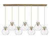Newton Sphere - 7 Light - 52 inch - Brushed Brass - Linear Pendant (127-410-1PS-BB-G410-8CL)