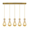 Owego - 5 Light - 37 inch - Brushed Brass - Linear Pendant (125-451-1P-BB-G451-5ME)