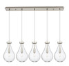 Owego - 5 Light - 37 inch - Brushed Satin Nickel - Linear Pendant (125-451-1P-SN-G451-7CL)
