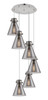 Newton Cone - 6 Light - 19 inch - Polished Nickel - Multi Pendant (116-410-1PS-PN-G411-8SM)