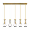 Owego - 5 Light - 37 inch - Brushed Brass - Linear Pendant (125-451-1P-BB-G451-5CL)
